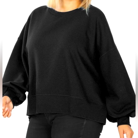 Zenana Outfitters Tops - NWT Solid Black Comfy Sweatshirt